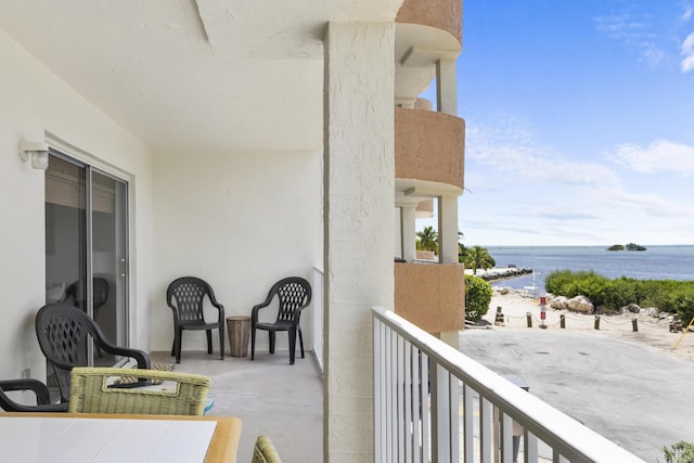 balcony with a water view