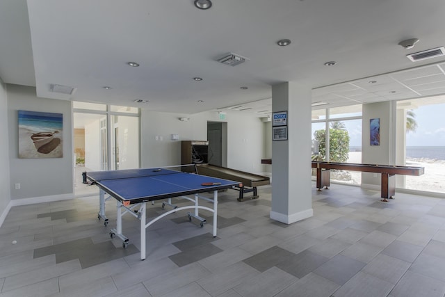 playroom with floor to ceiling windows