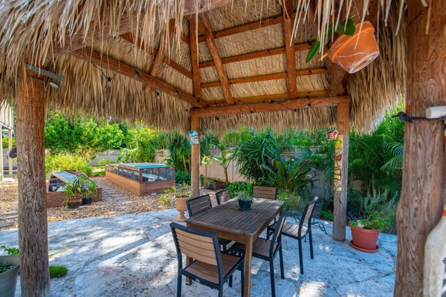 view of patio featuring a gazebo