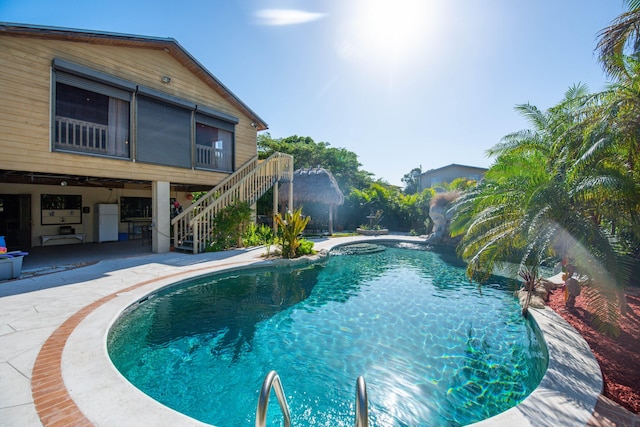 view of pool with a patio area