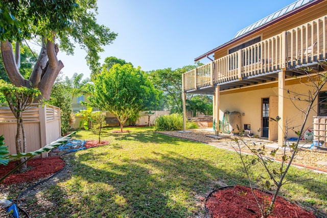 view of yard featuring a deck