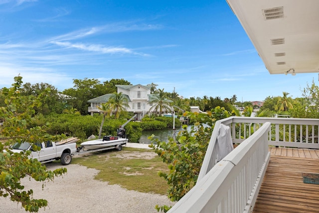 balcony with a water view