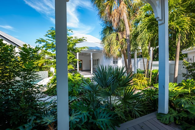 view of yard with fence