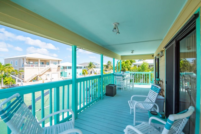 deck featuring a residential view