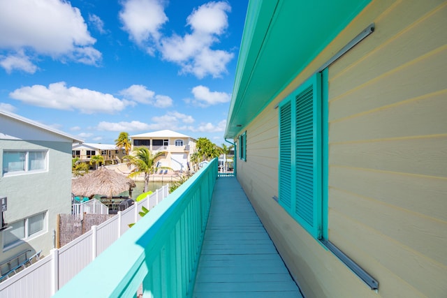 balcony with a residential view