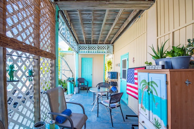 view of patio / terrace featuring fence