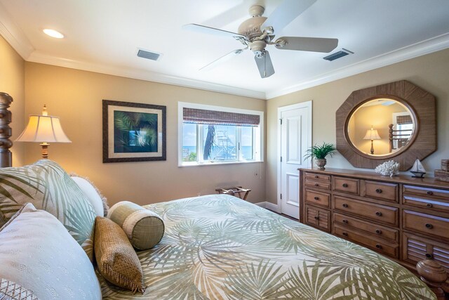 250 W Seaview Cir, Duck, FL 33050 - bedroom with crown molding and visible vents