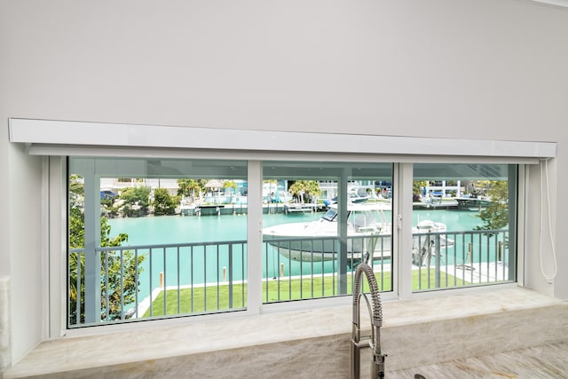 details with a water view