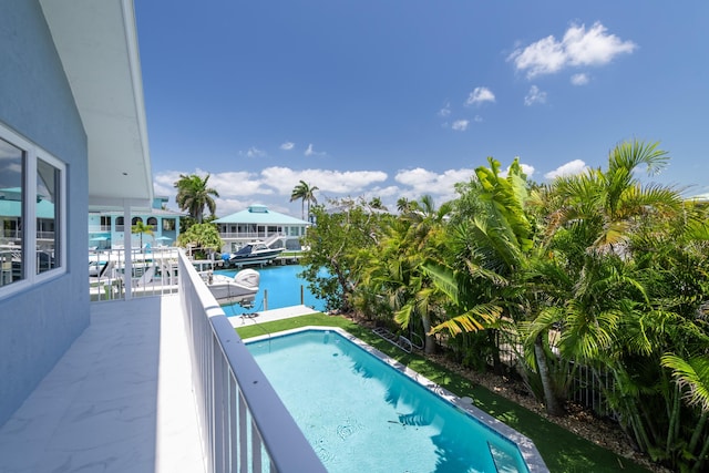 pool featuring a water view