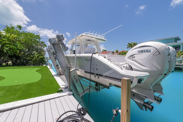 dock area with boat lift
