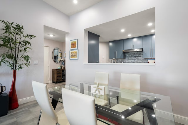 dining area with light hardwood / wood-style flooring