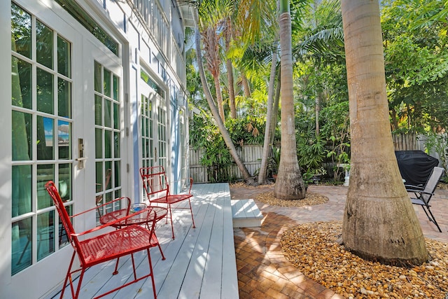 820 Carsten Ln, Key West, FL 33040 - wooden deck featuring french doors