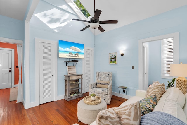 820 Carsten Ln, Key West, FL 33040 - living room with wood finished floors and ceiling fan