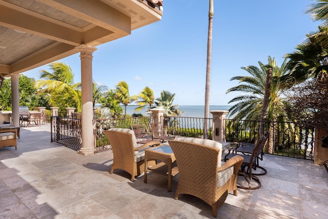 69 Cannon Royal Dr, Shark Key, FL 33040 - view of patio with a water view