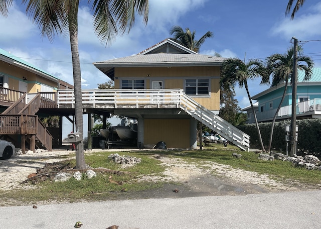 view of front of house featuring a deck