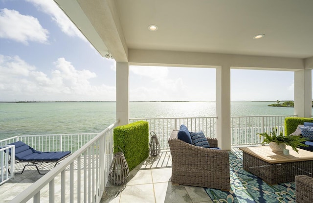 balcony with a water view