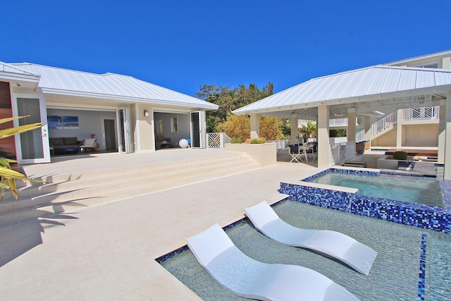 30 Ocean Front Dr, Key Largo, FL 33037 - view of swimming pool featuring an in ground hot tub, a patio, and a gazebo