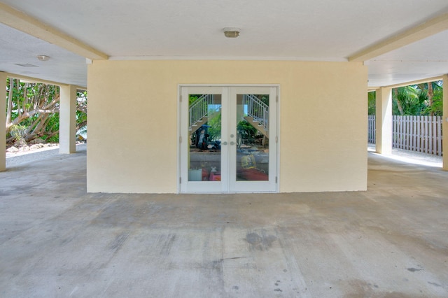 view of patio / terrace featuring french doors