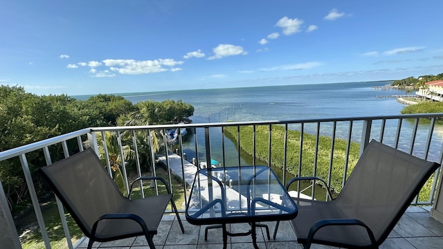 balcony with a water view