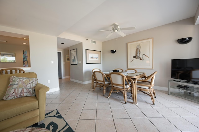 105 Front St Unit 119, Key West, FL 33040 - dining area featuring light tile patterned flooring and a ceiling fan