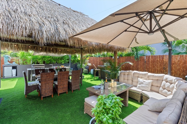 1030 James St, Key West, FL 33040 - view of patio / terrace with an outdoor hangout area, outdoor dining space, and a water view