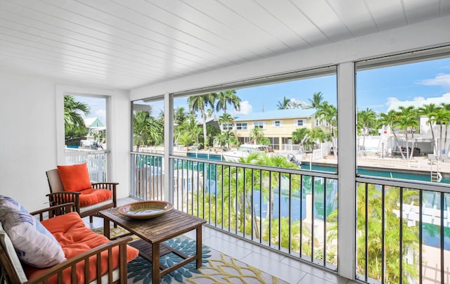 view of sunroom