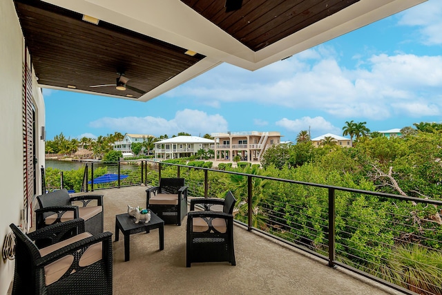 balcony with a water view