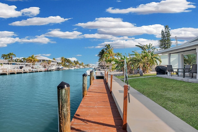 261 9th St, Key Colony, FL 33051 - dock area with a yard and a water view