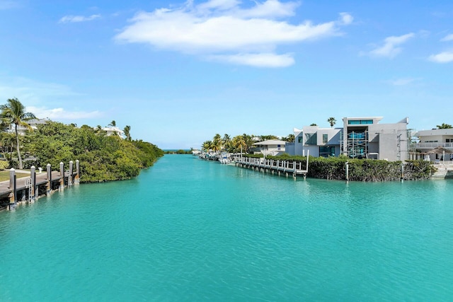 water view with a dock