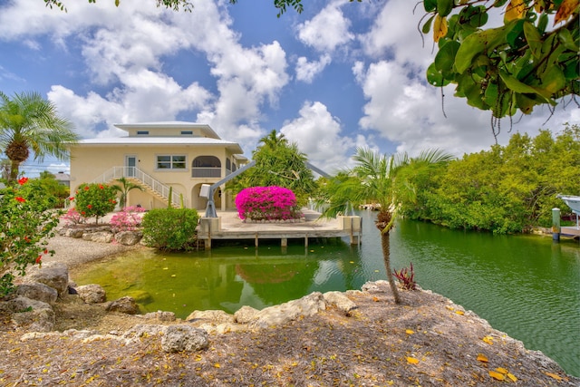 28573 Le Grand Rd, Little Torch, FL 33042 - dock area featuring stairway and a water view
