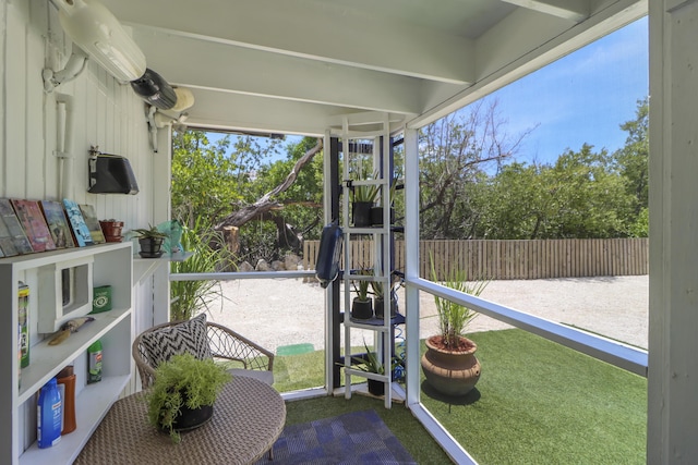 view of sunroom