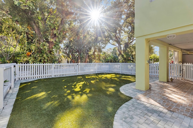 view of yard with a patio area