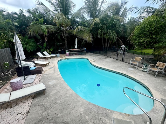 view of pool with a patio