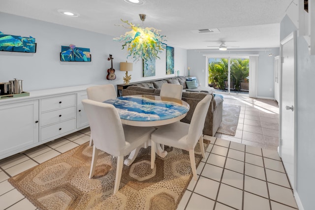 40 High Point Rd Unit C105, Tavernier, FL 33070 - dining area featuring light tile patterned flooring, recessed lighting, and a ceiling fan