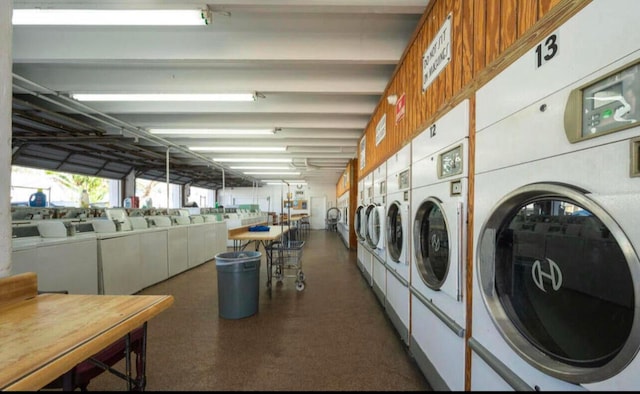 washroom featuring independent washer and dryer