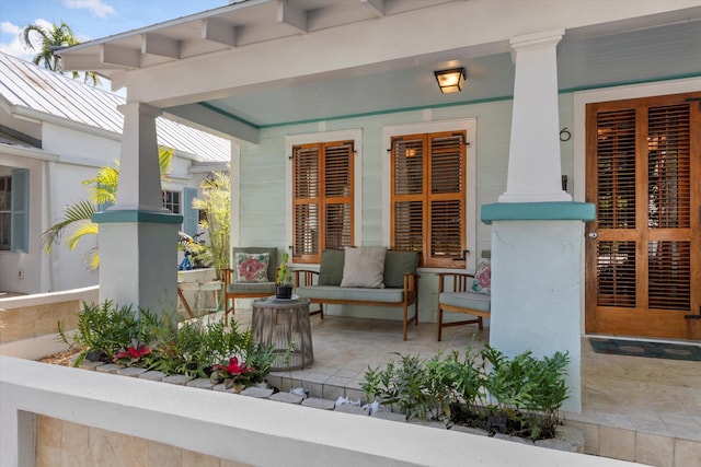 view of patio featuring covered porch