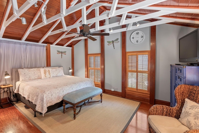 626 Margaret St, Key West, FL 33040 - bedroom featuring wood ceiling, beam ceiling, and high vaulted ceiling