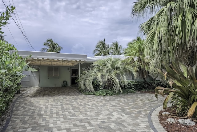 view of patio with a carport