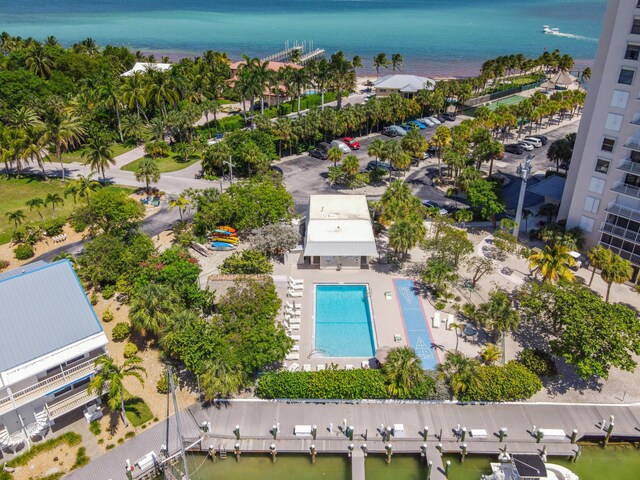 2000 Coco Plum Dr Unit 106, Marathon, FL 33050 - bird's eye view of a pool area and a nearby body of water