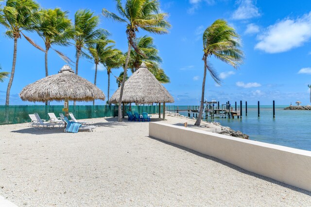 2000 Coco Plum Dr Unit 106, Marathon, FL 33050 - water view with a gazebo and a dock