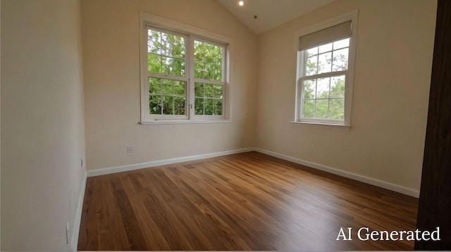 4 Kingfisher Ln, Key West, FL 33040 - unfurnished room featuring healthy amount of natural light, vaulted ceiling, wood finished floors, and baseboards