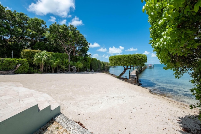 view of patio / terrace featuring a water view