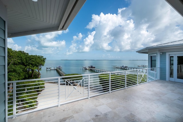 balcony with a water view