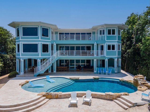 view of pool with a patio area