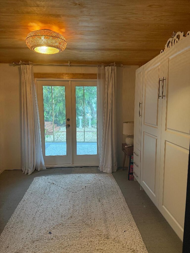 1672 Pandorea Ln, Big Pine, FL 33043 - empty room with wooden ceiling and french doors