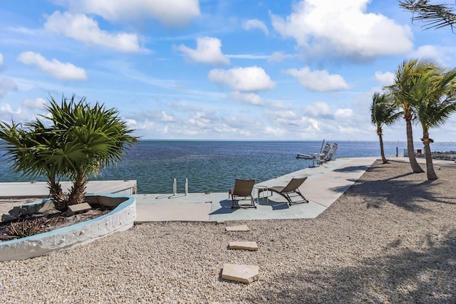 water view with a boat dock