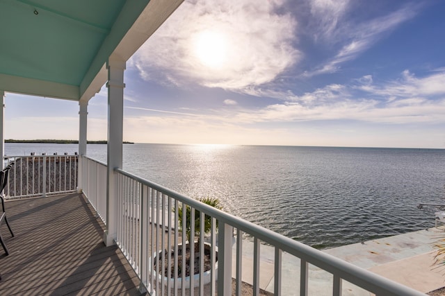 balcony with a water view