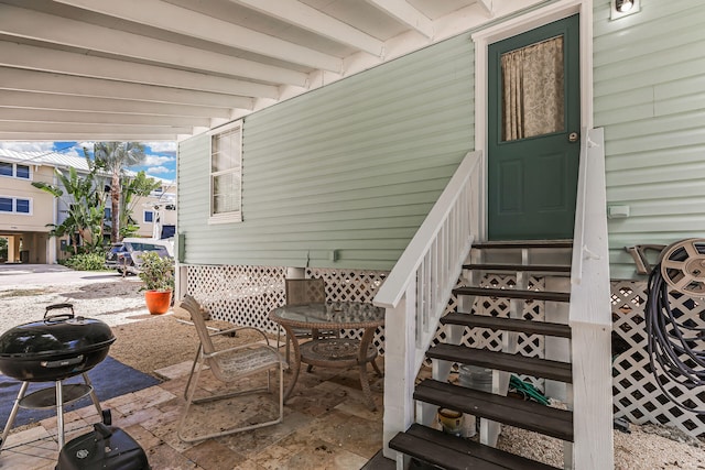 view of patio featuring grilling area