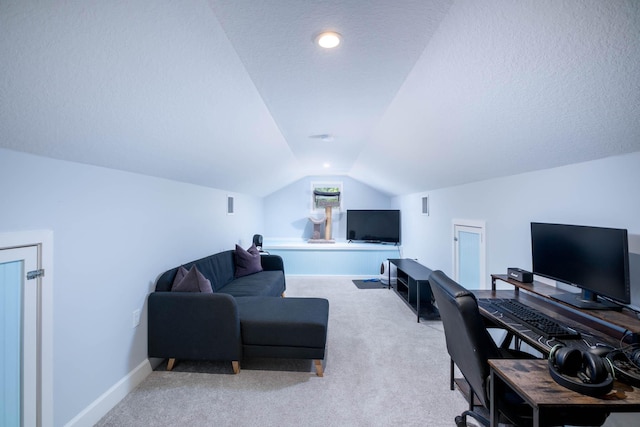 453 Lime Dr, Key Largo, FL 33037 - carpeted office with lofted ceiling and baseboards