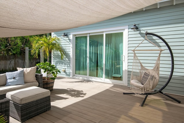 deck featuring an outdoor hangout area